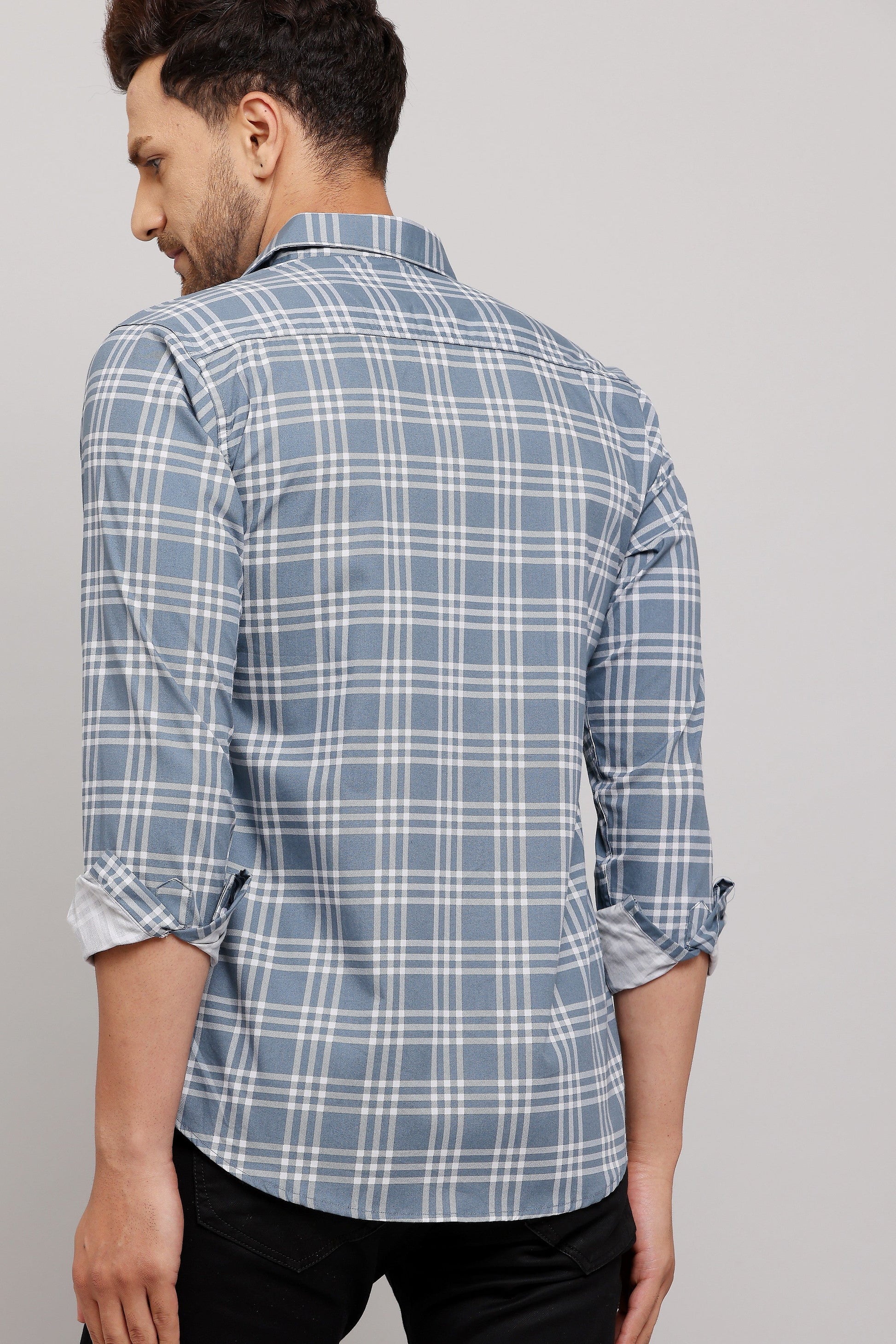 Gasperity Cotton Checks Full Sleeves Mens Casual Shirt